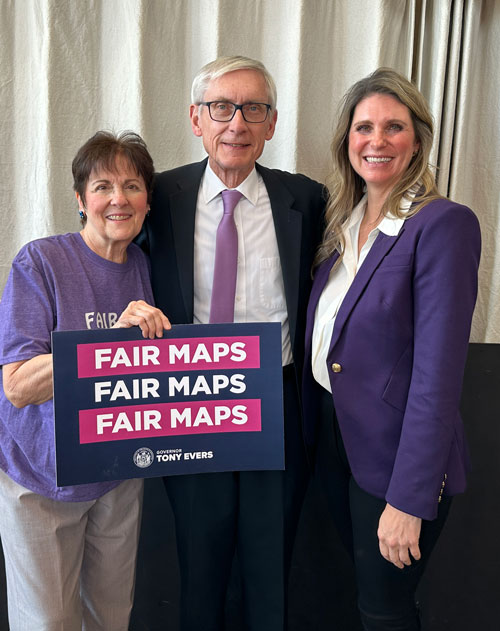 Jane Benson, Gov. Evers, Kristin Lyerly - Fair Maps